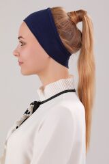Sihirli Yapışkanlı Kaymayan Bandana Spor Bone Lacivert - Standart