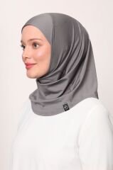 Kadın Tesettür Cimafit Nefes Alan Hazır Pratik Hijab Bone Koyu Gri