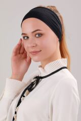 Sihirli Yapışkanlı Kaymayan Bandana Spor Bone Siyah - Standart