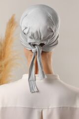 Sihirli Yapışkanlı Kaymayan Bone Açık Gri - Standart