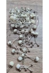 Taşlı Eşarp Şal Klipsi 6 Adet Beyaz - Tek Ebat