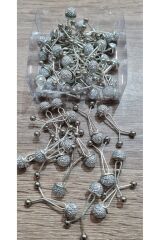 Taşlı Eşarp Şal Klipsi 6 Adet Gümüş - Tek Ebat