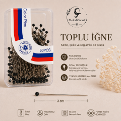 Kadın Tesettür Şal İğnesi Eşarp İğnesi – Çok Amaçlı Toplu İğne 50 Adet 1 Kutu