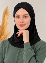 Kadın Athletic Hijab Çapraz Spor Tesettür Bone - Günlük ve Antrenman Kullanımına Uygun Çapraz Bone Siyah