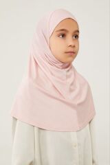Tesettür Çocuk Namaz Bonesi Eşarbı Şalı Hijabı Pudra - Standart