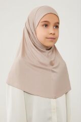 Tesettür Çocuk Namaz Bonesi Eşarbı Şalı Hijabı Taş Rengi - Standart