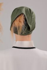 Tesettür Hazır Pratik Geçme Boru Bone Haki - Standart