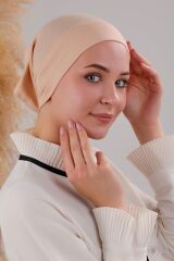 Tesettür Hazır Pratik Geçme Boru Bone Nude - Standart