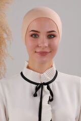 Tesettür Hazır Pratik Geçme Boru Bone Nude - Standart