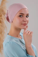 Tesettür Hazır Pratik Geçme Boru Bone Pudra - Standart