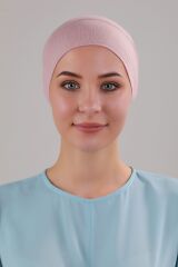 Tesettür Hazır Pratik Geçme Boru Bone Pudra - Standart