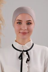 Tesettür Hazır Pratik Geçme Boru Bone Vizon - Standart