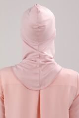 Tesettür Hijab Çapraz Deniz Havuz Spor Boyunluklu Penye Bone Pudra - Standart