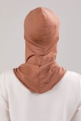 Tesettür Hijab Çapraz Deniz Havuz Spor Boyunluklu Penye Bone Tarçın - Standart