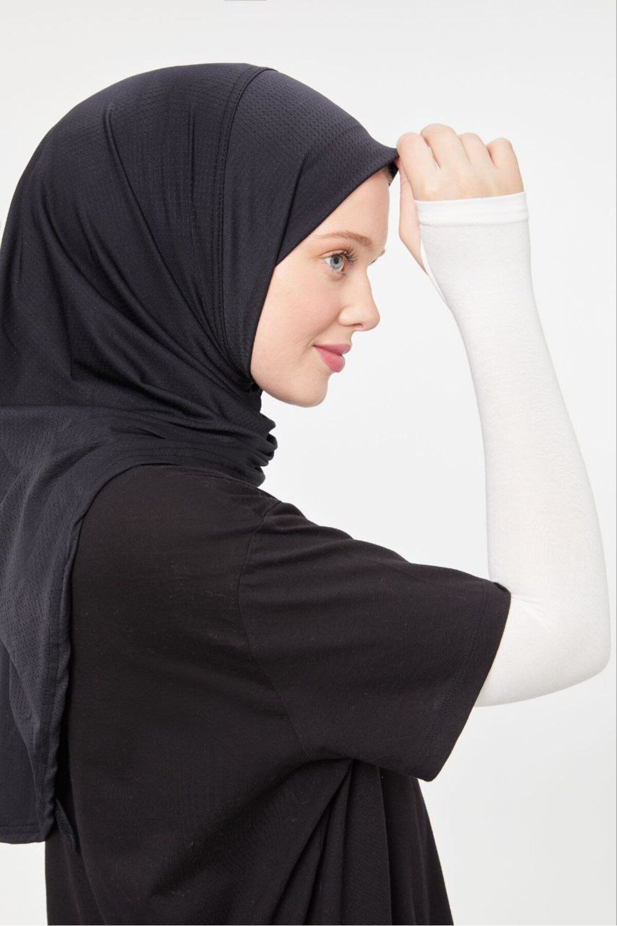 Tesettür Parmak Geçmeli Kolluk Namaz Kolluğu Ekru - Standart