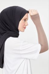 Tesettür Parmak Geçmeli Kolluk Namaz Kolluğu Kahverengi - Standart