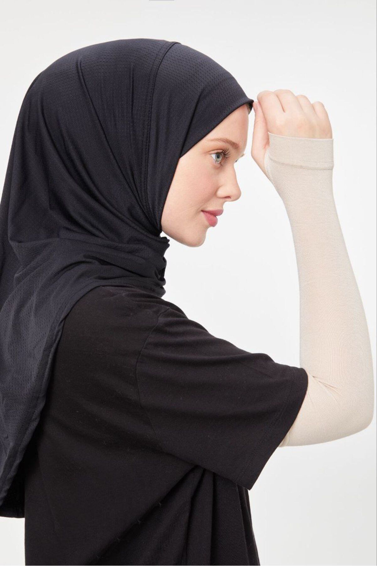 Tesettür Parmak Geçmeli Kolluk Namaz Kolluğu Taş Rengi - Standart