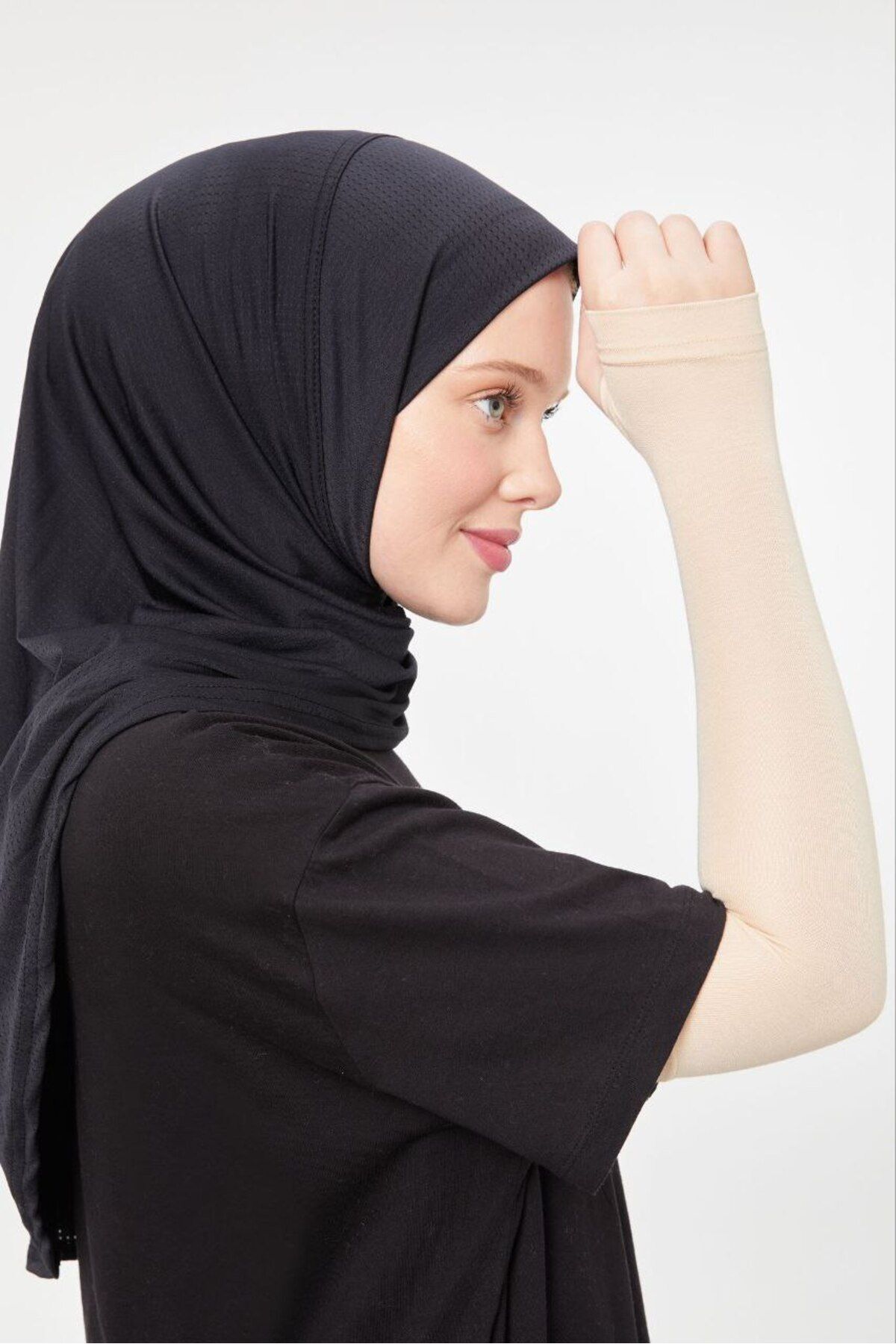 Tesettür Parmak Geçmeli Kolluk Namaz Kolluğu Ten Rengi - Standart