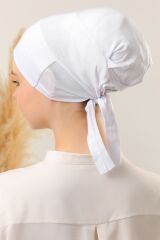 Tesettür Silikonlu Kaymaz Bone Beyaz - Standart