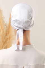 Tesettür Silikonlu Kaymaz Bone Beyaz - Standart