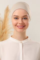 Tesettür Silikonlu Kaymaz Bone Bej - Standart