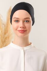 Tesettür Silikonlu Kaymaz Bone Siyah - Standart