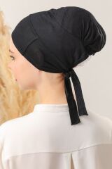 Tesettür Silikonlu Kaymaz Bone Siyah - Standart